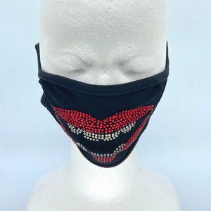 Rhinestone Bling LIPS with teeth FASHION MASK